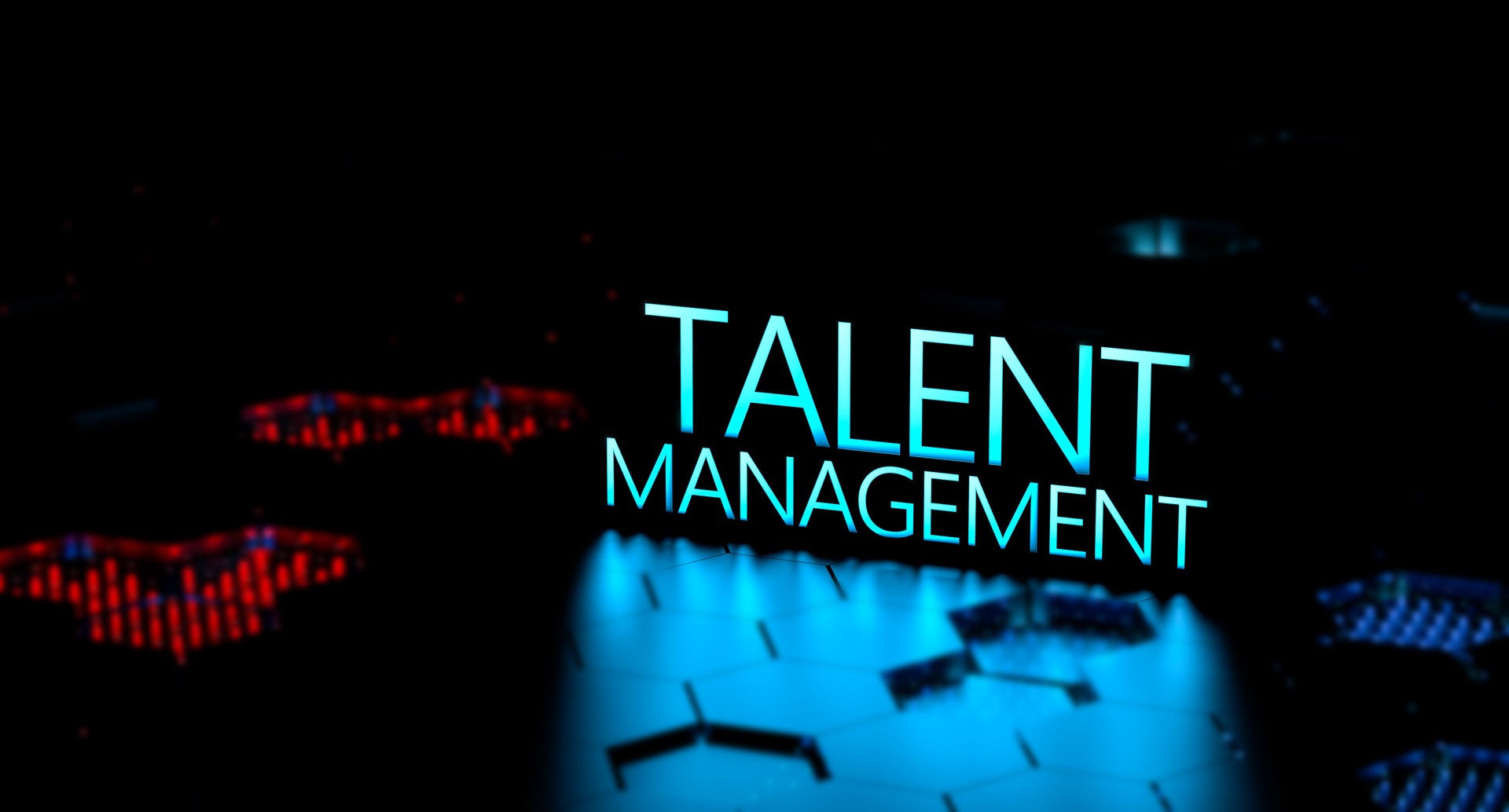 TALENT MANAGEMENT neon word, text, definition. Talent management concept, banner. 3D render.